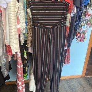 Full Circle Trends Striped Jumpsuit